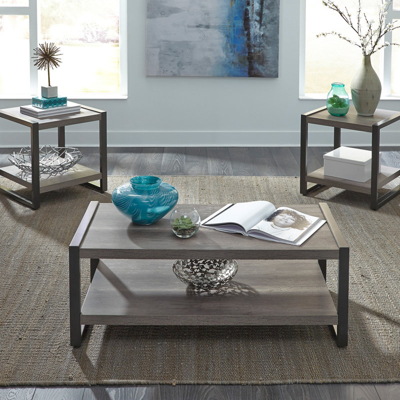 Union Rustic Ladwig 3 Piece Coffee Table Set & Reviews Wayfair